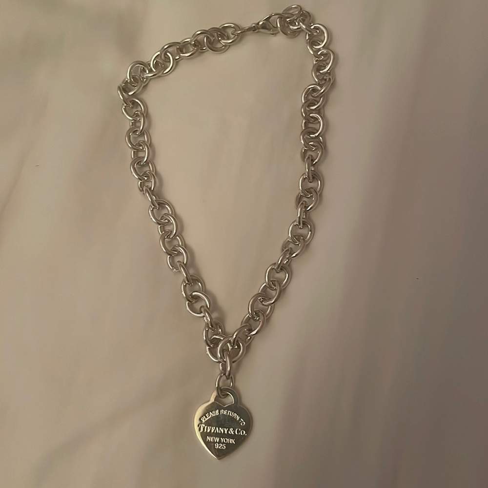 Return To Tiffany Heart Tag Chain Link Necklace in Silver
